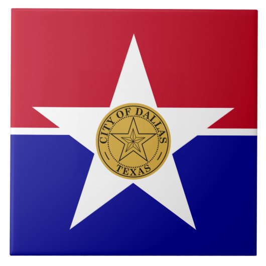 Flagge von Dallas (Texas) Fliese (Vorderseite)