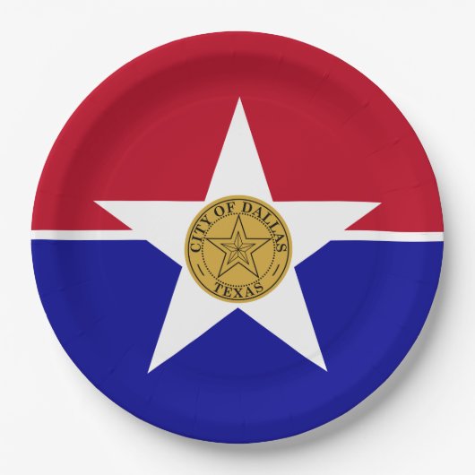 Flagge von Dallas (Texas) Pappteller (Vorderseite)