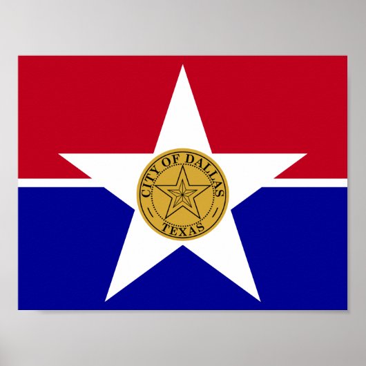 Flagge von Dallas, Texas Poster (Vorne)