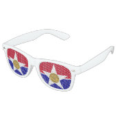 Flagge von Dallas, Texas Retro-Sonnenbrille Partybrille (Schrägansicht)