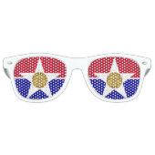 Flagge von Dallas, Texas Retro-Sonnenbrille Partybrille (Vorderseite)