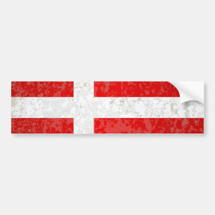 Flagge von Dänemark Grunge Autoaufkleber