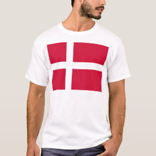 Flagge von Dänemark oder von dänischem Stoff T-Shirt