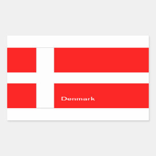 Flagge von Dänemark Rechteckiger Aufkleber