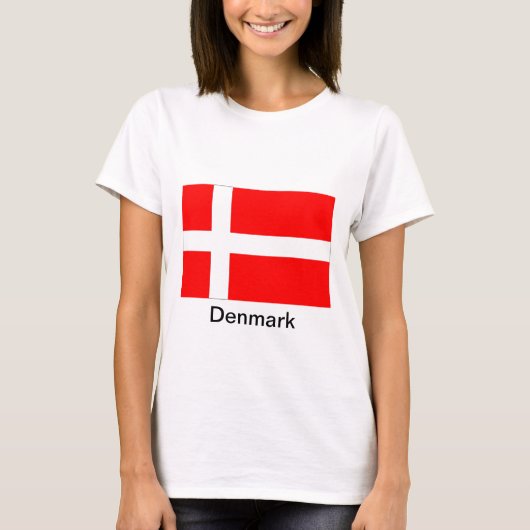 Flagge von Dänemark T-Shirt (Vorderseite)