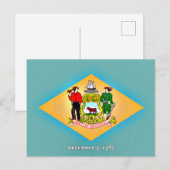 Flagge von Delaware Postkarte (Vorne/Hinten)