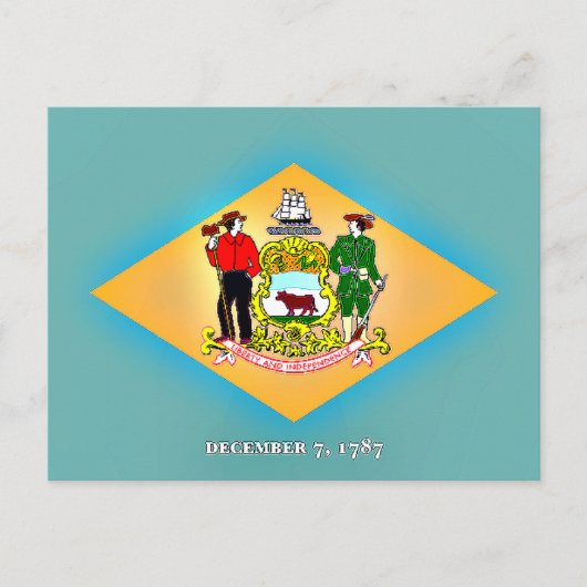 Flagge von Delaware Postkarte (Vorderseite)