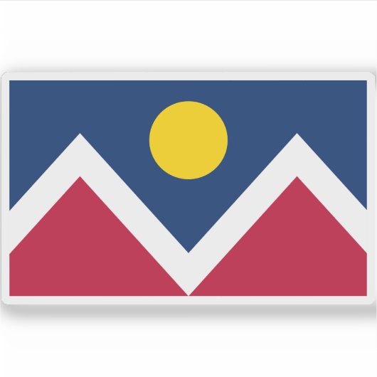 Flagge von Denver, Colorado Aufkleber (Vorderseite)