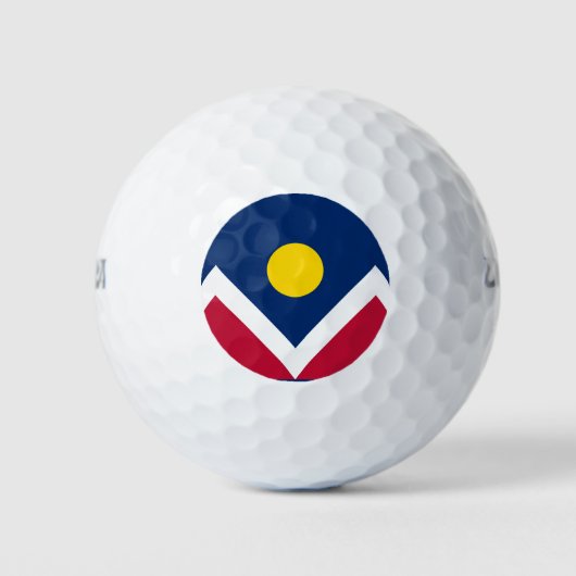 Flagge von Denver, Colorado Golfball (Vorderseite)