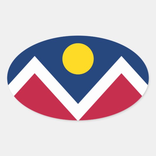 Flagge von Denver, Colorado Ovaler Aufkleber (Vorderseite)
