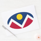 Flagge von Denver, Colorado Ovaler Aufkleber (Umschlag)
