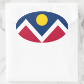 Flagge von Denver, Colorado Ovaler Aufkleber (Tasche)