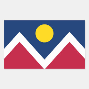 Flagge von Denver, Colorado Rechteckiger Aufkleber