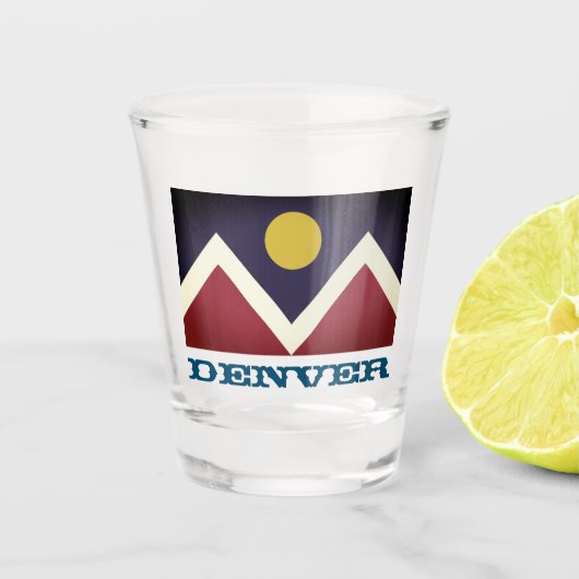 Flagge von Denver, Colorado Schnapsglas (Vorderseite)