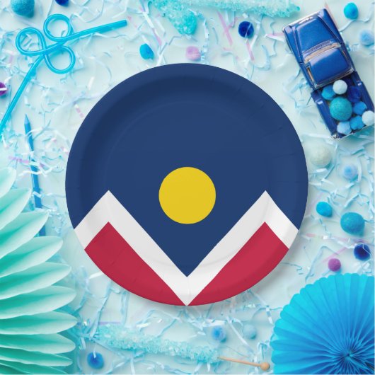 Flagge von Denver (Colorado, USA) Pappteller (Party)