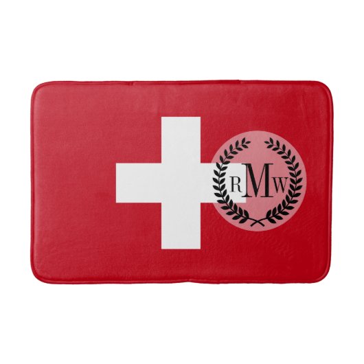 Flagge von der Schweiz Badematte (Vorderseite)