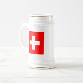 Flagge von der Schweiz Bierglas (Vorderseite Links)