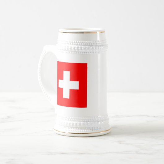 Flagge von der Schweiz Bierglas (Vorderseite Links)