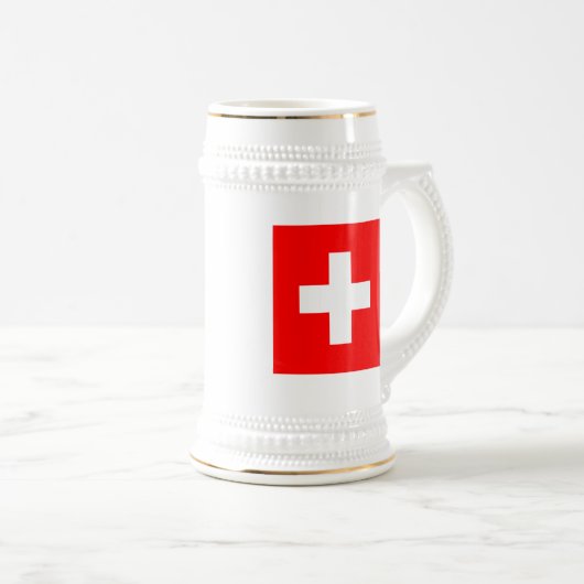 Flagge von der Schweiz Bierglas (VorderseiteRechts)