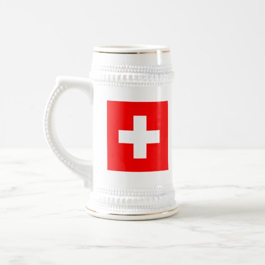 Flagge von der Schweiz Bierglas (Links)