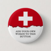 Flagge von der Schweiz Button (Vorderseite)