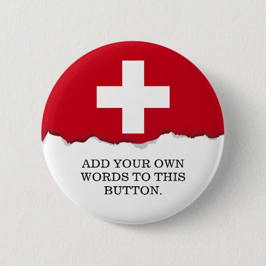 Flagge von der Schweiz Button (Vorderseite)