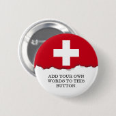 Flagge von der Schweiz Button (Vorne & Hinten)