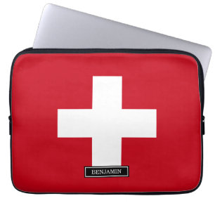 Flagge von der Schweiz Laptopschutzhülle