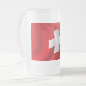 Flagge von der Schweiz Mattglas Bierglas (Vorderseite Links)