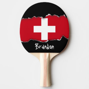 Flagge von der Schweiz Tischtennis Schläger