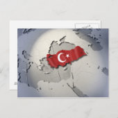 Flagge von der Türkei Postkarte (Vorne/Hinten)