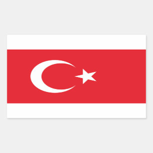 Flagge von der Türkei Rechteckiger Aufkleber
