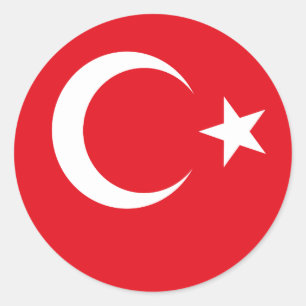Flagge von der Türkei Runder Aufkleber