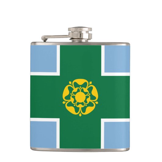 Flagge von Derbyshire Hip Flask Flachmann (Vorderseite)