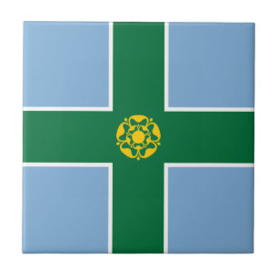 Flagge von Derbyshire (Landkreis von England, UK) Fliese