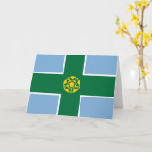 Flagge von Derbyshire (Landkreis von England, UK) Karte (Gelbe Blume)