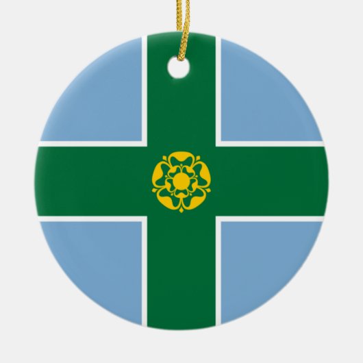 Flagge von Derbyshire (Landkreis von England, UK) Keramik Ornament (Vorne)