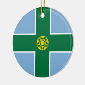 Flagge von Derbyshire (Landkreis von England, UK) Keramik Ornament (Links)