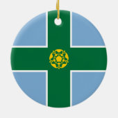 Flagge von Derbyshire (Landkreis von England, UK) Keramik Ornament (Hinten)