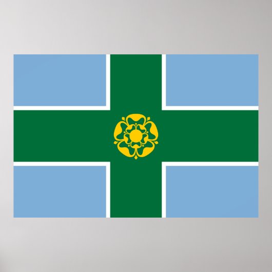 Flagge von Derbyshire (Landkreis von England, UK) Poster (Vorne)