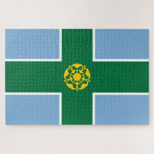 Flagge von Derbyshire (Landkreis von England, UK) Puzzle