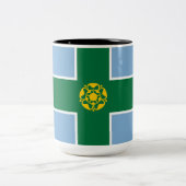 Flagge von Derbyshire (Landkreis von England, UK) Zweifarbige Tasse (Mittel)