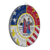 Flagge von Detroit, Michigan Dartboard Dartscheibe (Vorderseite Links)