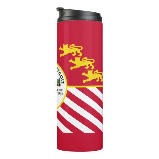 Flagge von Detroit, Michigan Thermal Tumbler Thermosbecher (Nach rechts gedreht)