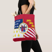 Flagge von Detroit, Michigan Tote Tag Tasche (Von Nahem)