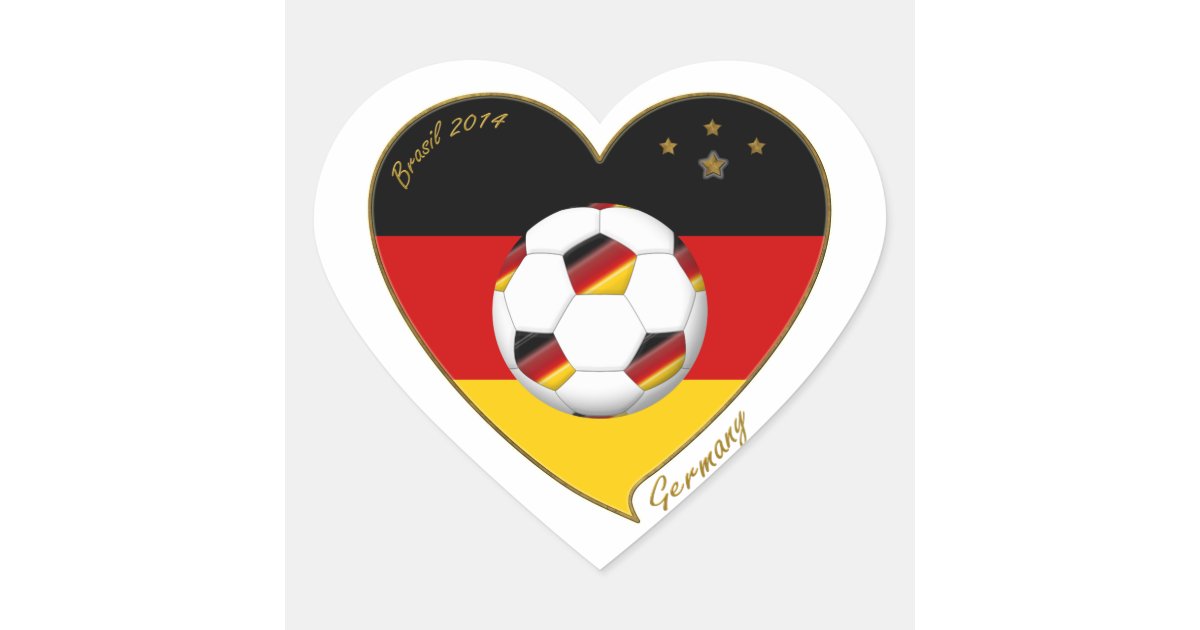 Flagge Von Deutschland Fussball Von Nationalelf Herz Aufkleber Zazzle De
