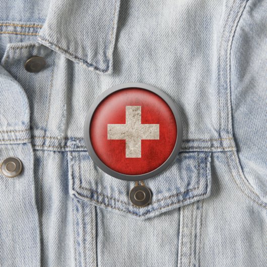 Flagge von die Schweiz-Disc Button (Beispiel)