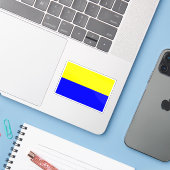 Flagge von Diekirch, Luxemburg Aufkleber (Laptop mit iPhone)