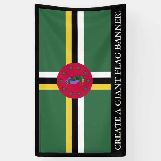 Flagge von Dominica Banner (Vertikal)
