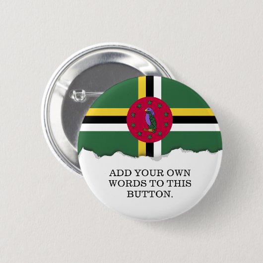Flagge von Dominica Button (Vorne & Hinten)